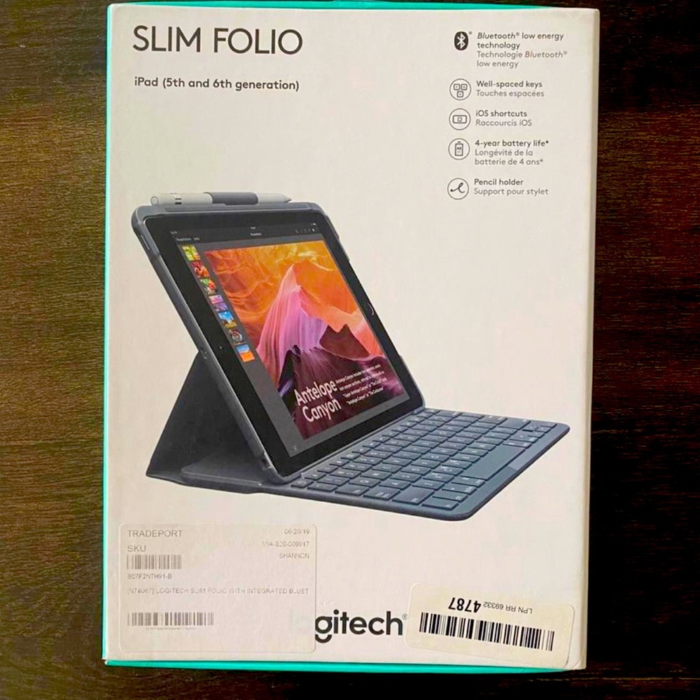 Logitech Slim Folio Bluetooth Keyboard IPad 5&6